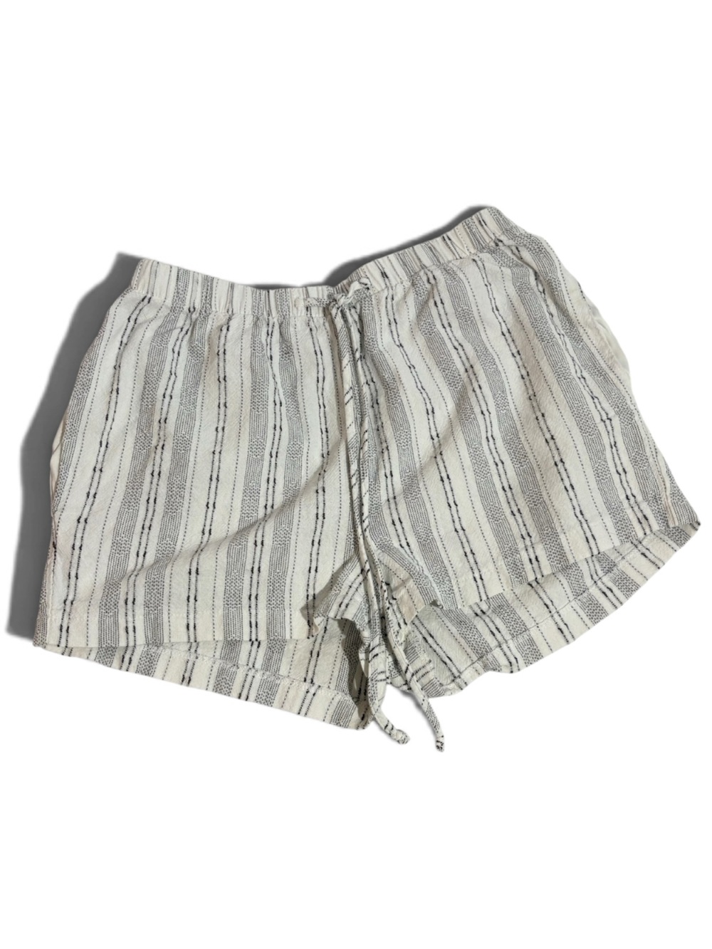 Sienna Sky Striped Drawstring Women’s Shorts - White, Gray
